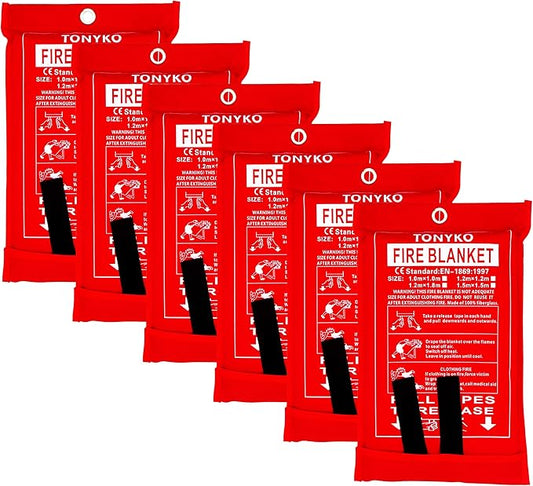 TONYKO Emergency Fire Blankets, Flame Retardant Protection and Heat Insulation Designed for Kitchen,Fireplace,Grill,Car,Camping
