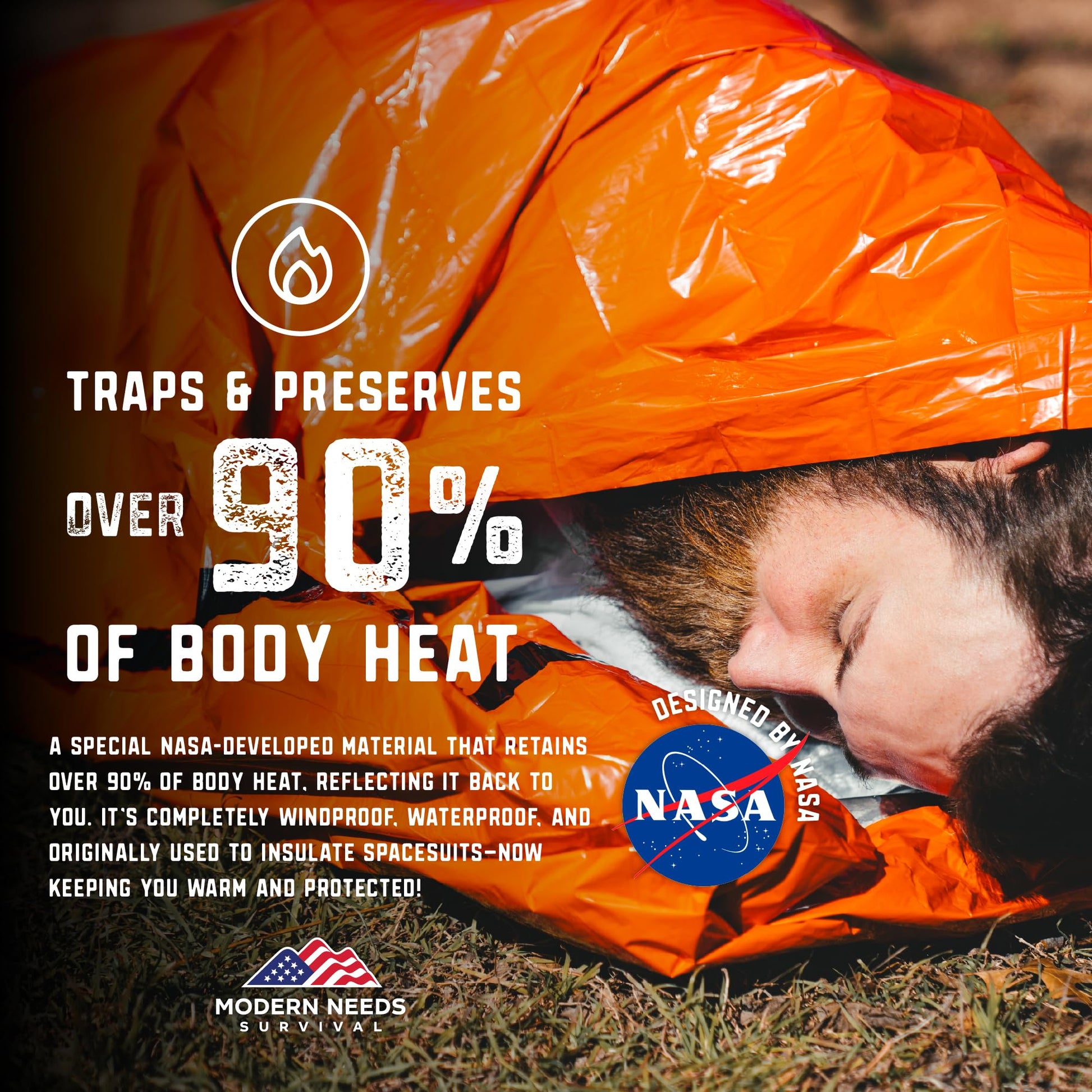MODERN NEEDS Emergency Sleeping Bag Survival – Thermal Blanket & Bivy Sack | Emergency Bivy &