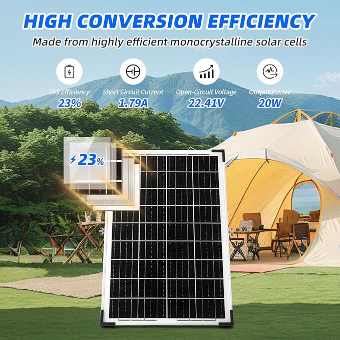 30W Solar Panel Battery Trickle Charger & Maintainer with 12A Upgraded Solar Panel Controller, 12V Monocrystalline Waterproof Solar Trickle Charging Kit for Car RV Boat Motorcycle
