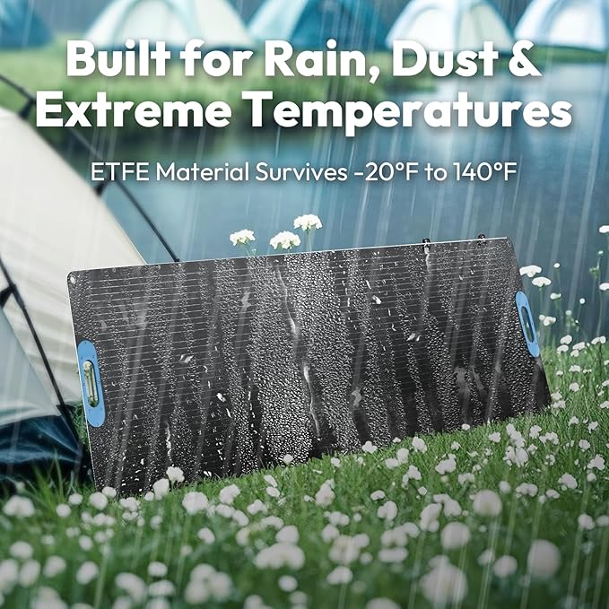 200W Portable Solar Panel, Foldable Backpacking Solar Charger with 23% High Efficiency, USB-C & Dual USB Ports, IP67 Waterproof, Lightweight & Durable for Camping,RV, Power Stations, Phones, Laptops