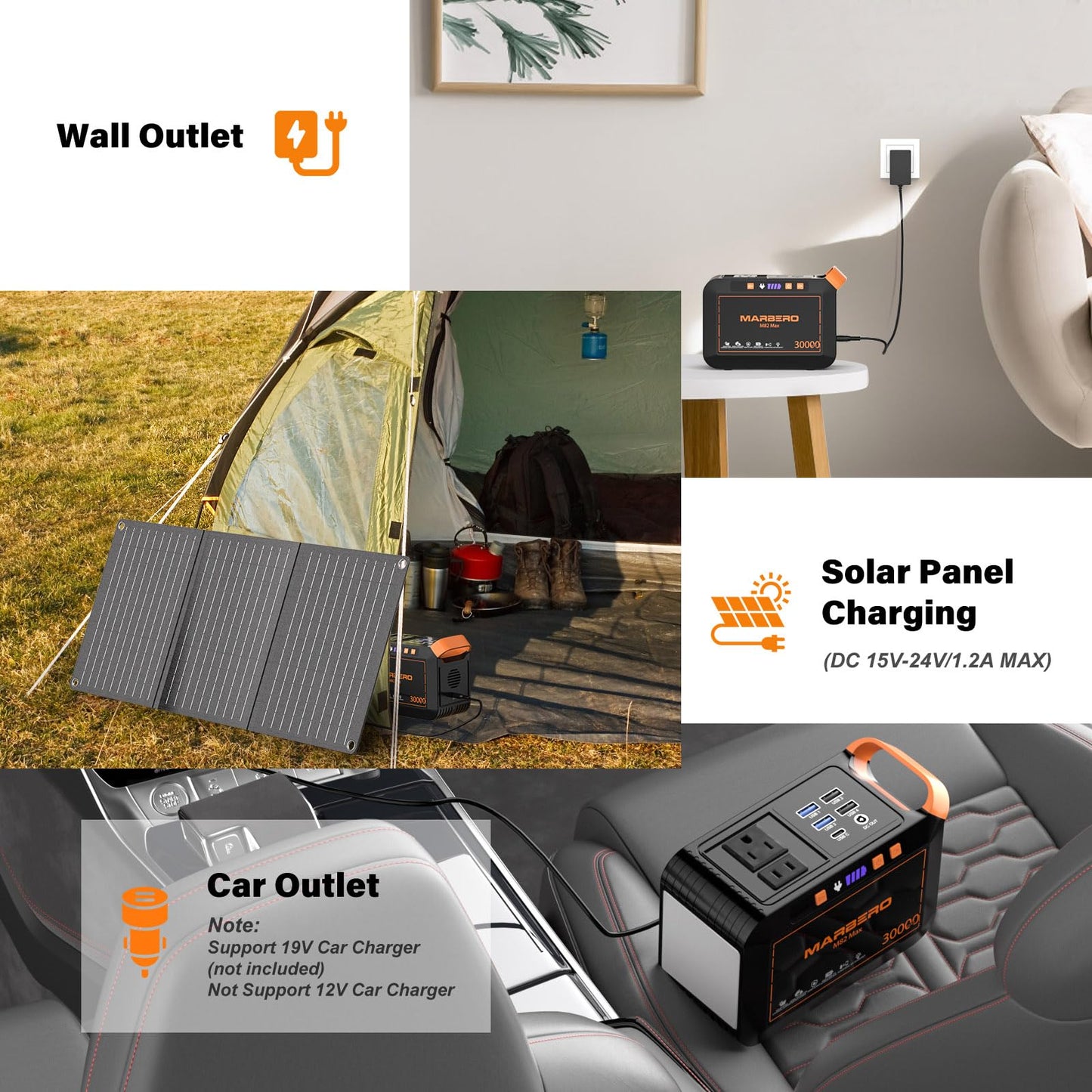 MARBERO 111Wh Solar Generator with Panels Included Solar Panel Kit 30W
