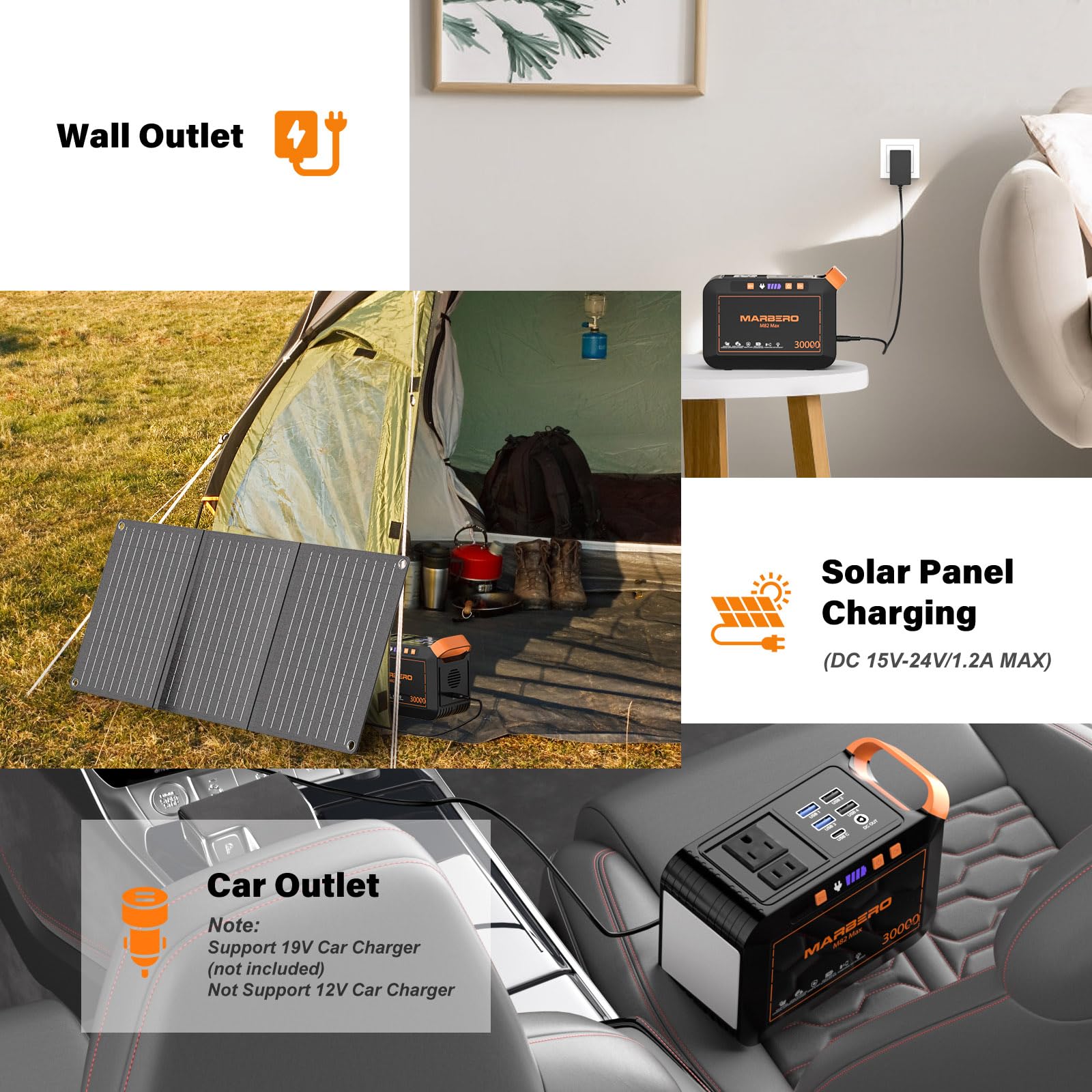 MARBERO 111Wh Solar Generator with Panels Included Solar Panel Kit 30W