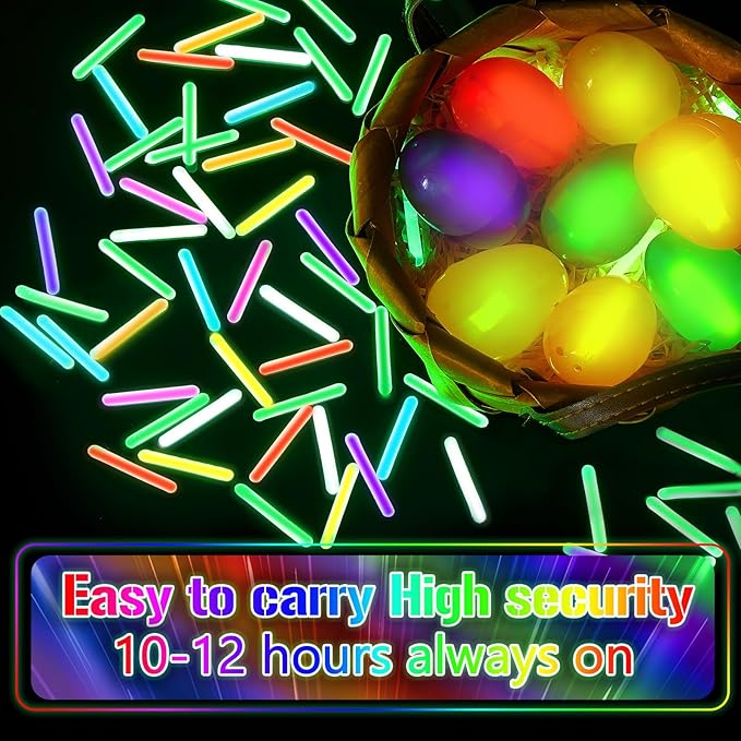 Jenaai 500 Pcs Fishing Glow Sticks Bulk for Bobbers Mini Glow Stick Rod Tip for Fishing Poles Small Glow Sticks for Night Fish Easter Eggs Easter Basket Stuffer(1.5 Inch,Multicolor)
