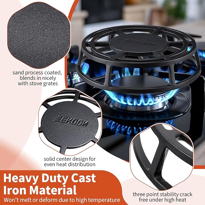 Feekoon Heat Diffuser for Gas Stove, 9.4 Cast Iron Flame Tamer, Stove Top Simmer Plate to Even Heat Distribution