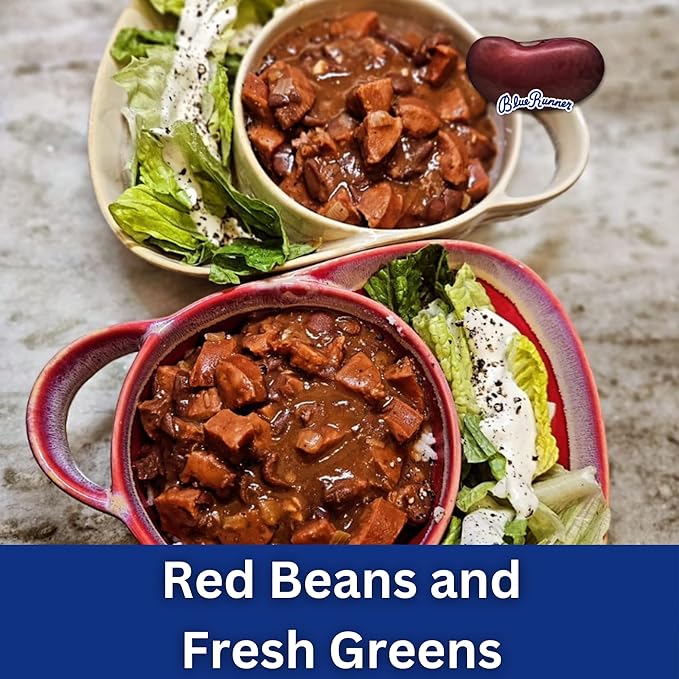 Blue Runner Creole Cream Style Red Beans and Nevy Beans Sampler, 16 Ounce (Pack of Two Each) - Easy Heat and Serve Beans for Delicious Meals - Authentic New Orleans Flavor