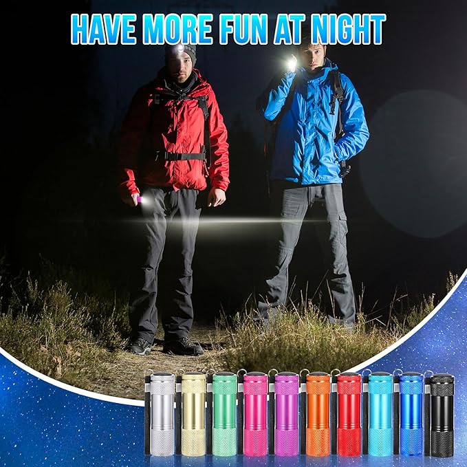 VIHOSE 200 Pcs Mini Flashlights Bulk, Bright Flashlights Set, Aluminum LED Handheld Torches for Party Favors Night Reading Camping Emergency Items Gifts Homeless, Batteries Not Included