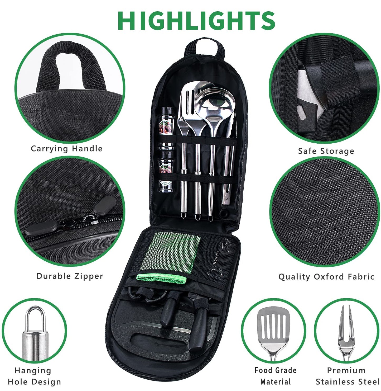 Pak Camp Cookware - Complete Kitchen Set for Camping & RV Trips, Includes Cookware, Utensils, and