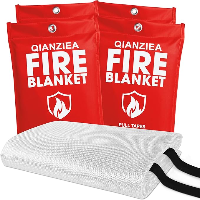 Fire Blanket,40"x40",Emergency Fire Blankets for Home and Kitchen,4 Pack