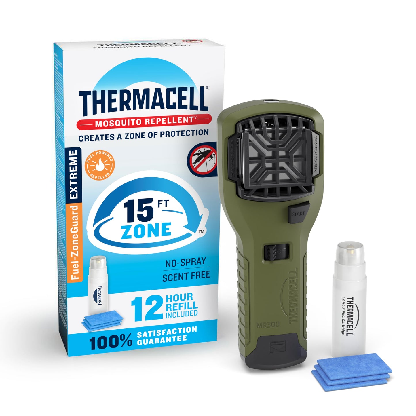 Thermacell Mosquito Portable Repeller; Includes 12-Hour Refill; 15 Foot Zone of Protection; Highly