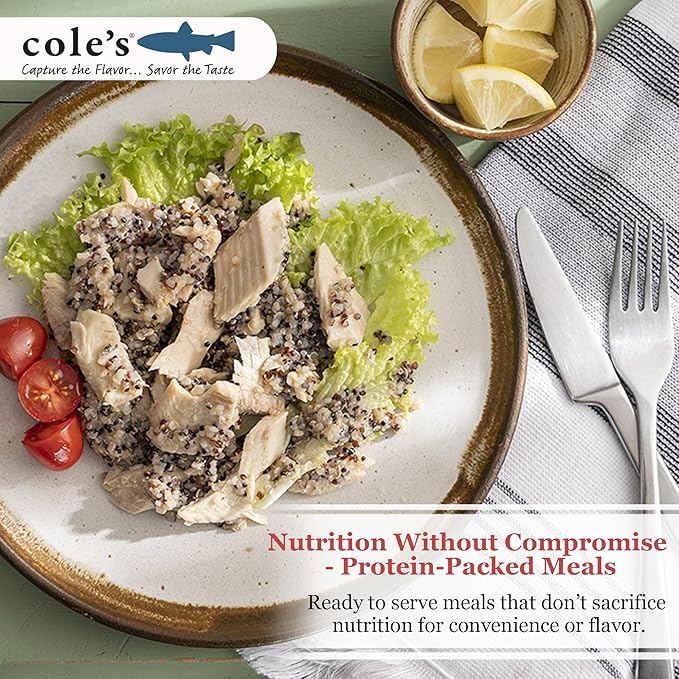 COLE’S - Smoked Rainbow Trout Fillet with Quinoa | Open & Ready to Eat Meal | 5.6 oz Canned & Hand-Packed | 19g Protein | High in Vitamin D | 6 pack