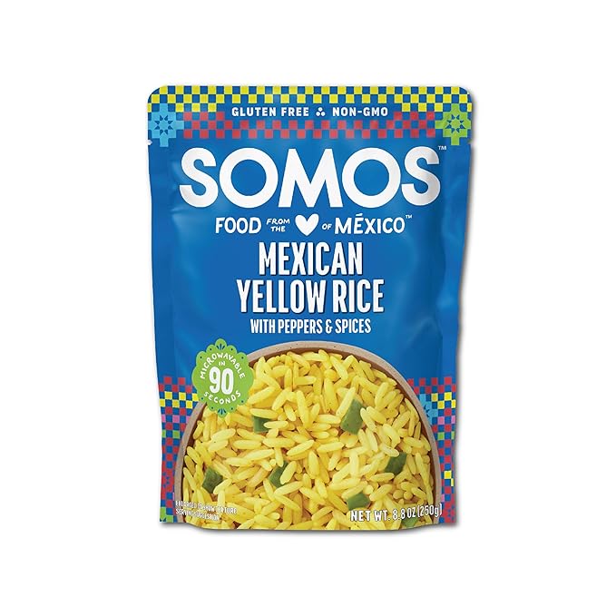 SOMOS Mexican Yellow Rice | Gluten Free, Non-GMO & Microwavable Meals Ready to Eat - Delicious, Healthy & Convenient - Perfect for Burrito Bowls, Tostadas & More | 8.8 oz (Pack of 6)