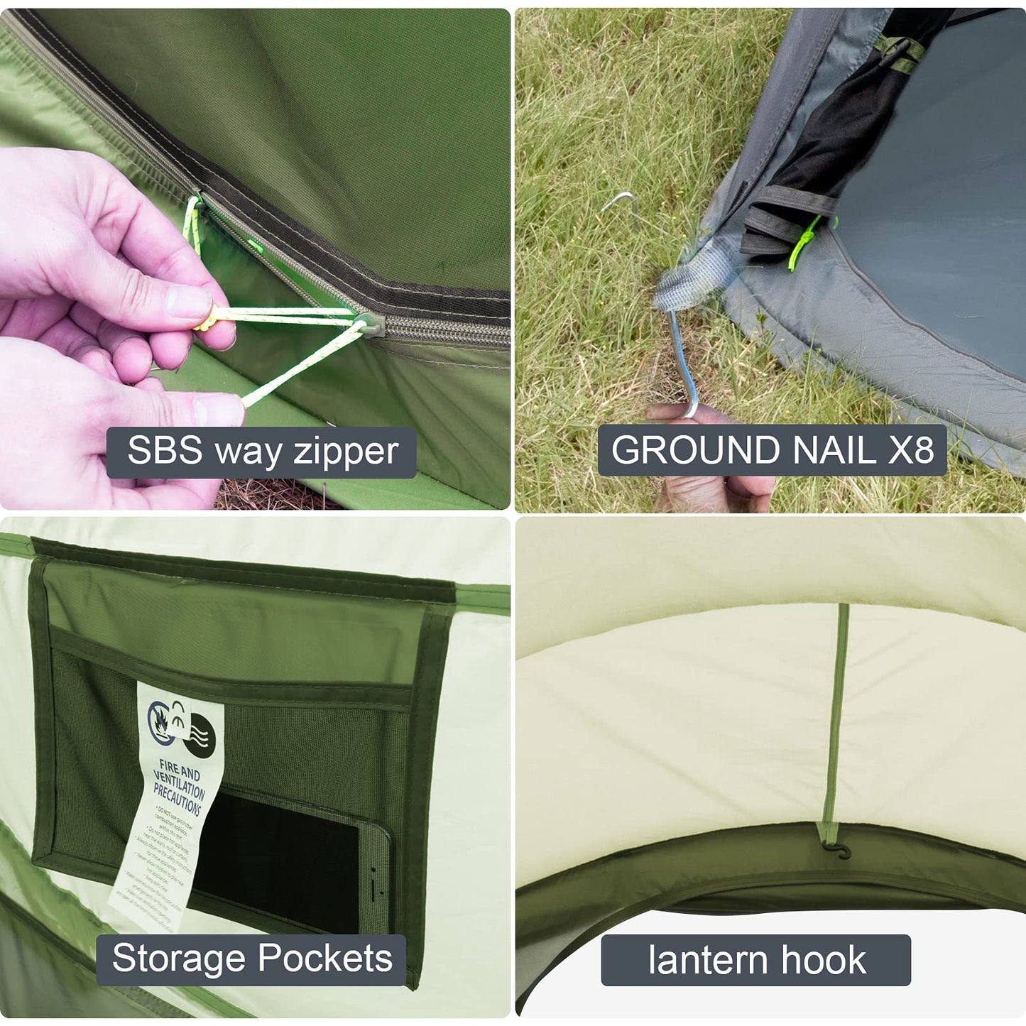 Pop Up Tents for Camping 4 Person Waterproof Military Popup Tent Camping Easy Up Camping Tents