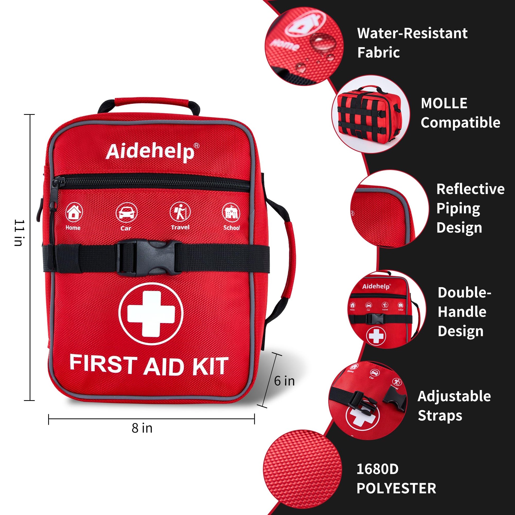 520 Pieces Premium First Aid Kit - Large Emergency Medical Kit for Survival, Car, Home, Travel