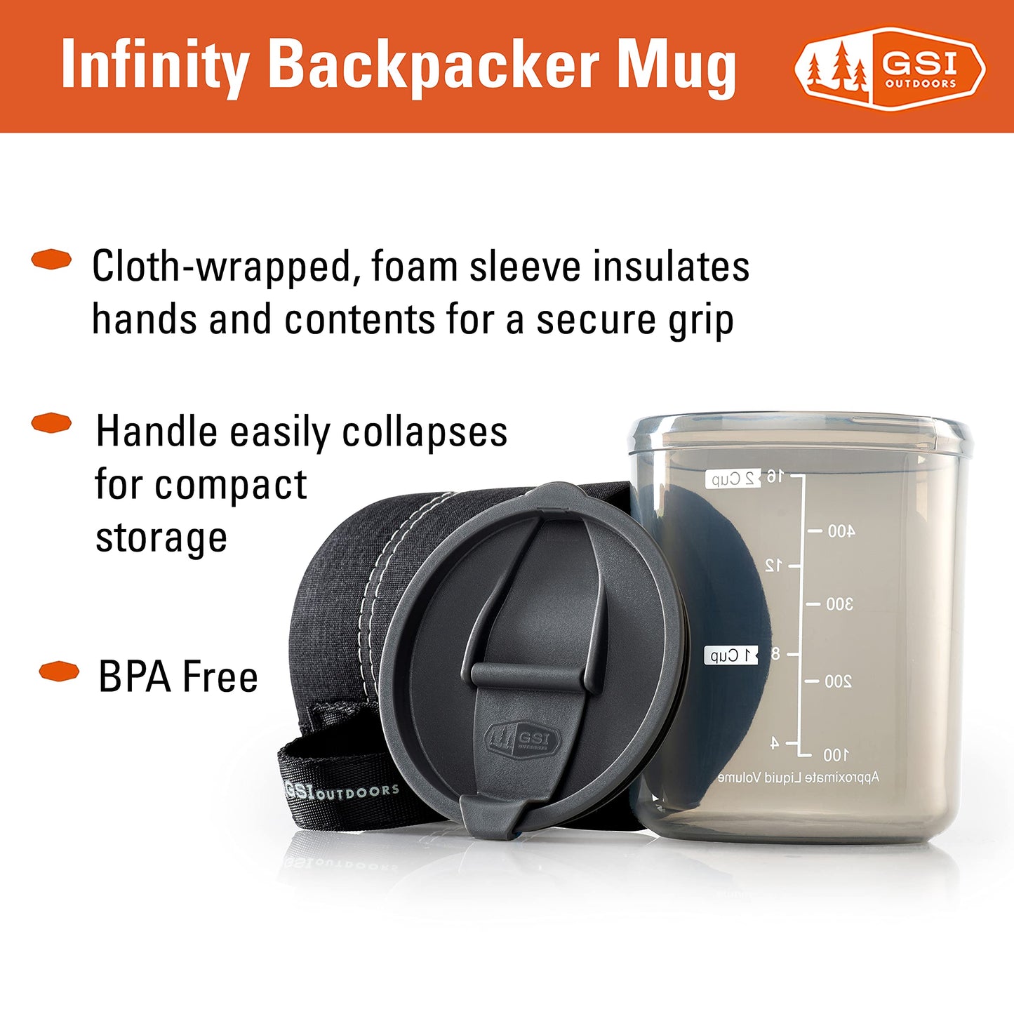 GSI Outdoors 75285 Infinity Backpacker Mug Black