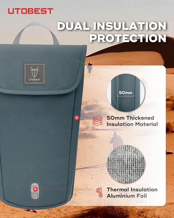 Insulated Insulation Bag, Fits 2L&3L Hydration Water Bladders, Lightweight & Water Resistant, Bladder is NOT Included