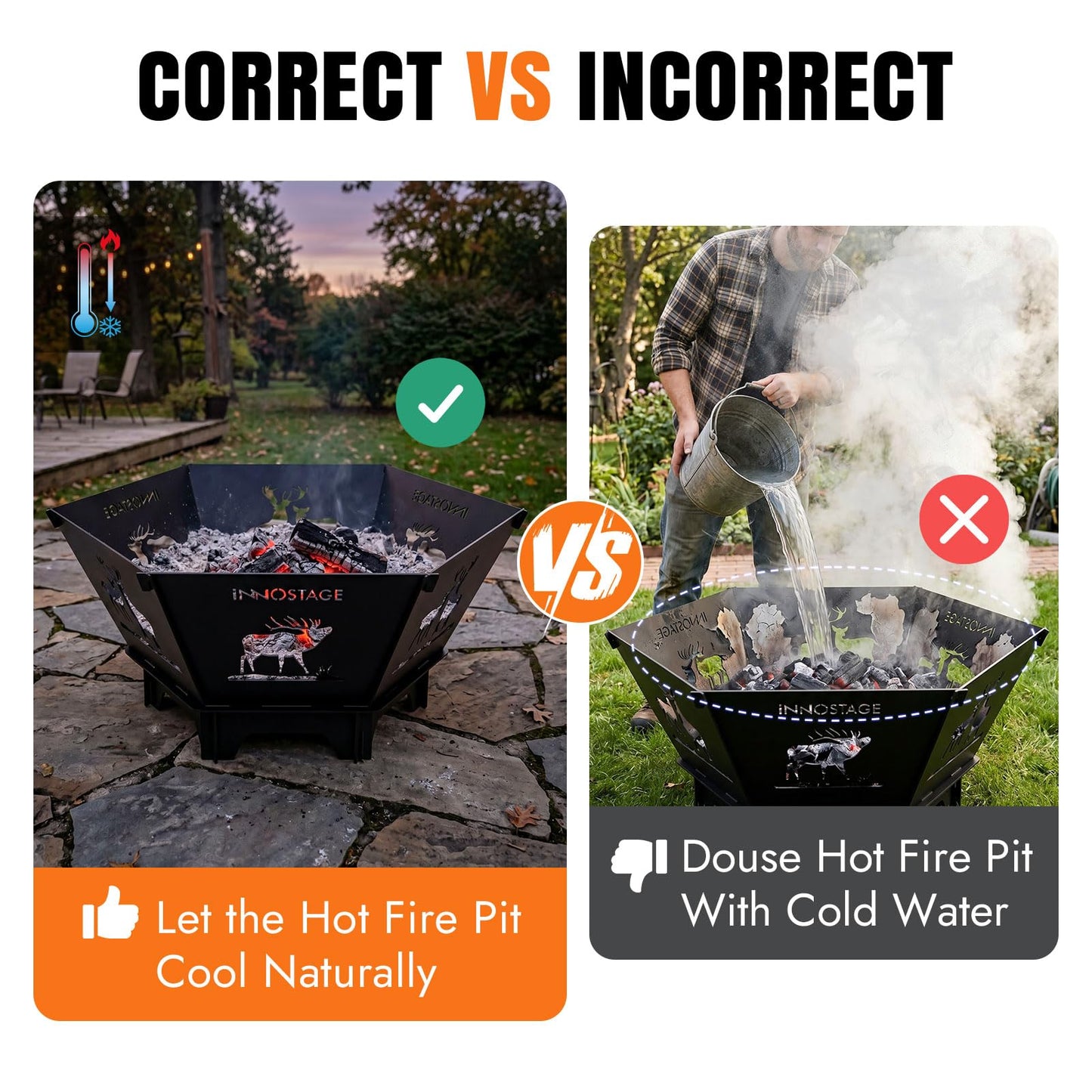 23Inch Collapsible Fire Pit for Camping with Tote Bag