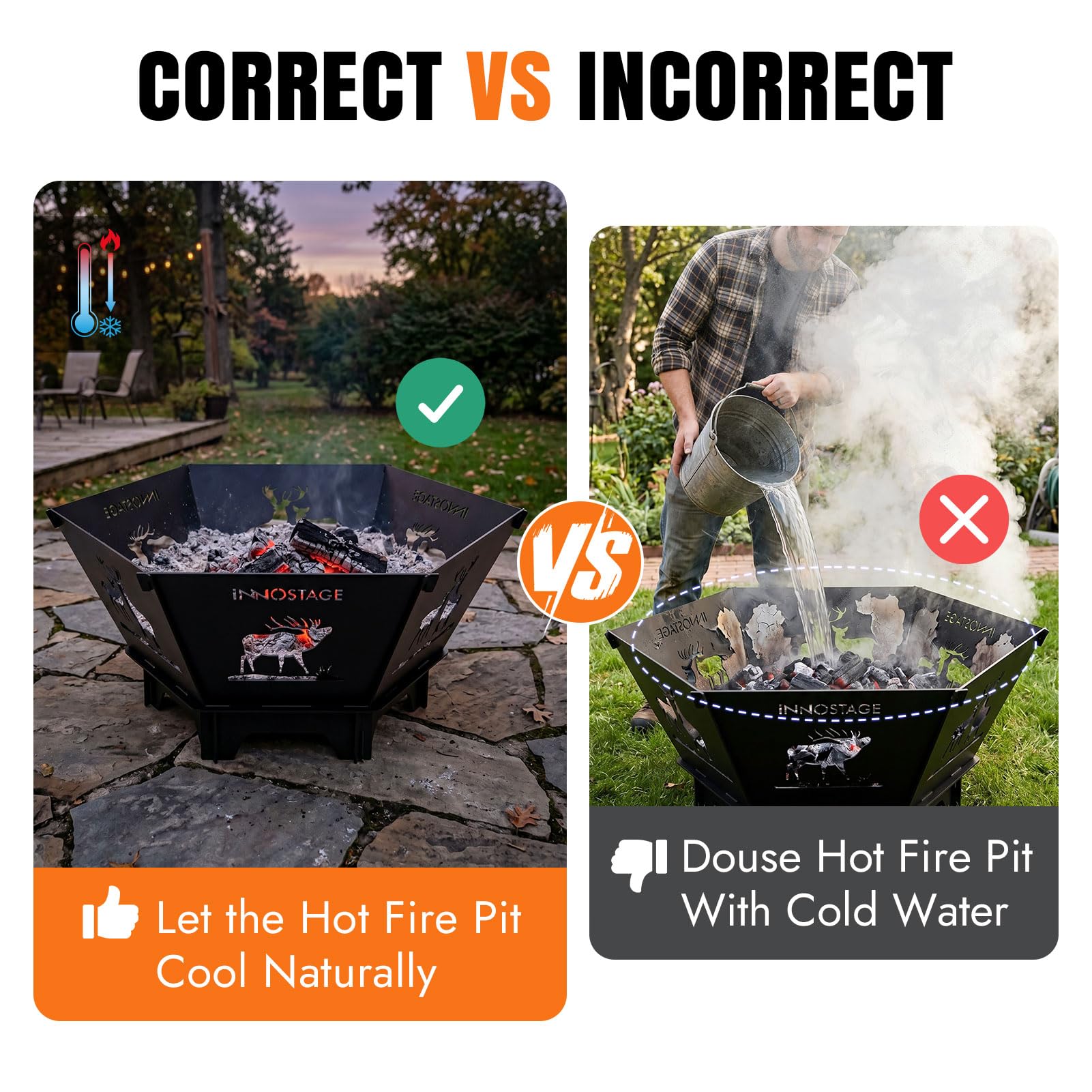 23Inch Collapsible Fire Pit for Camping with Tote Bag