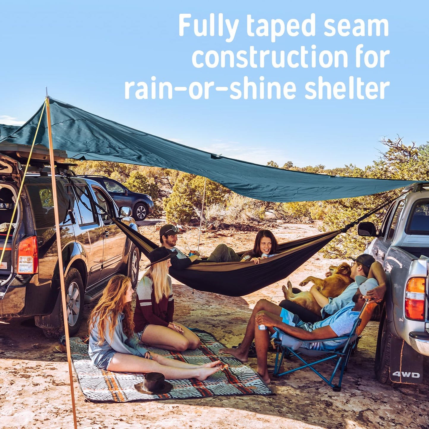 Kelty Noah’s Tarp Sun Shelter and Multi-Use Awning Rainfly, Portable Canopy UV Protection