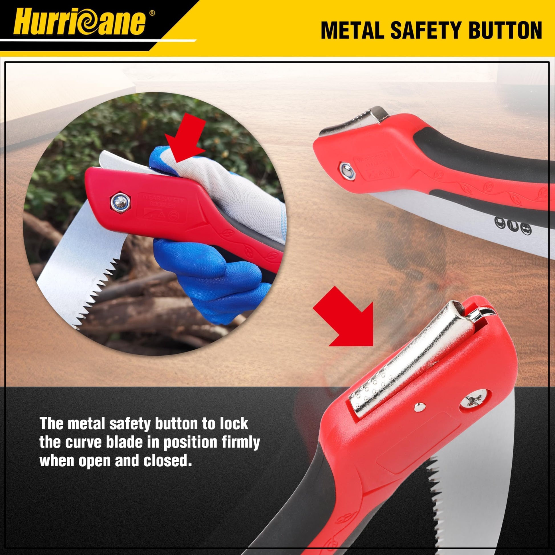 HURRICANE 10" Folding Hand Saw, SK5 Steel Blade with Triple-Cut Razor Teeth – Portable Foldable