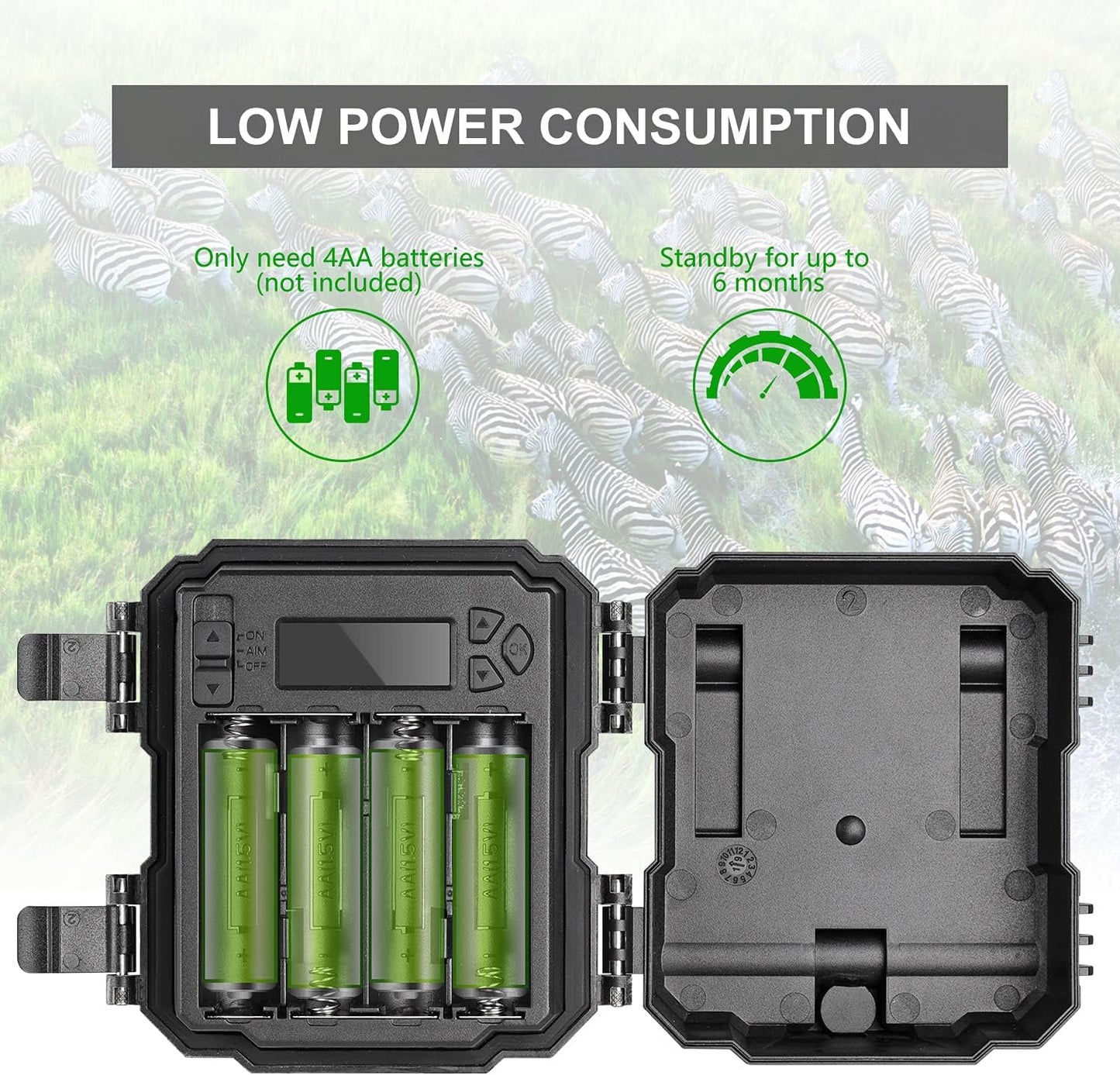 WOSPORTS Mini Trail Camera,24MP 1080P HD Game Camera Motion Activated with IR Night Vision