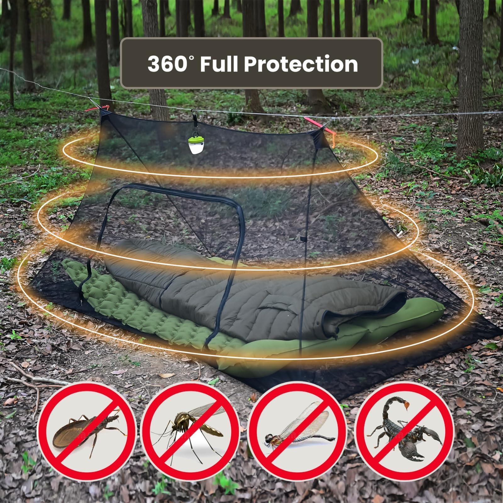 Onewind Camping Mosquito Net for Cot, Shelter Bugnet Camping Screen Room