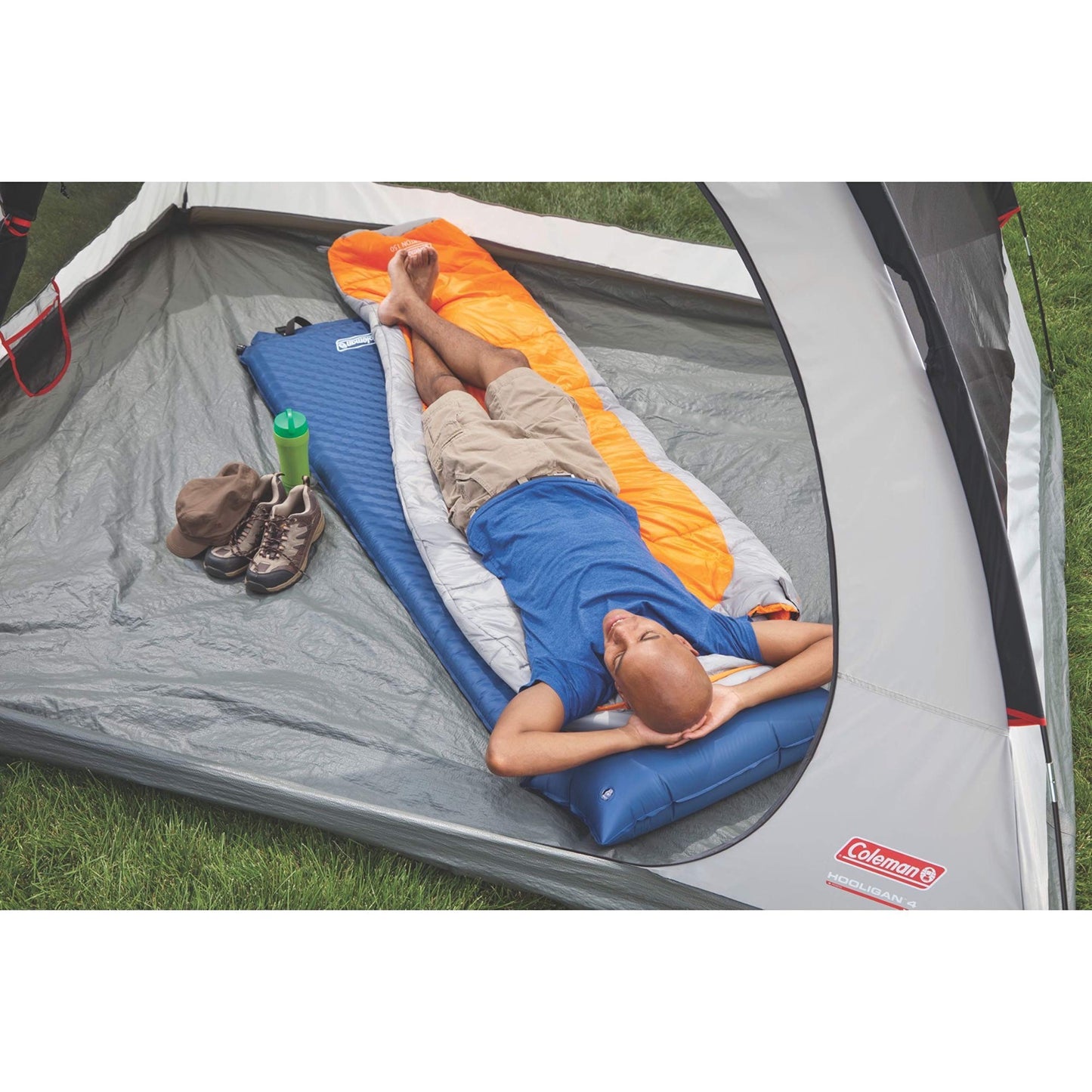 Coleman Self-Inflating Sleeping Pad with Pillow, Lightweight Inflatable Camp Pad with Extra Support