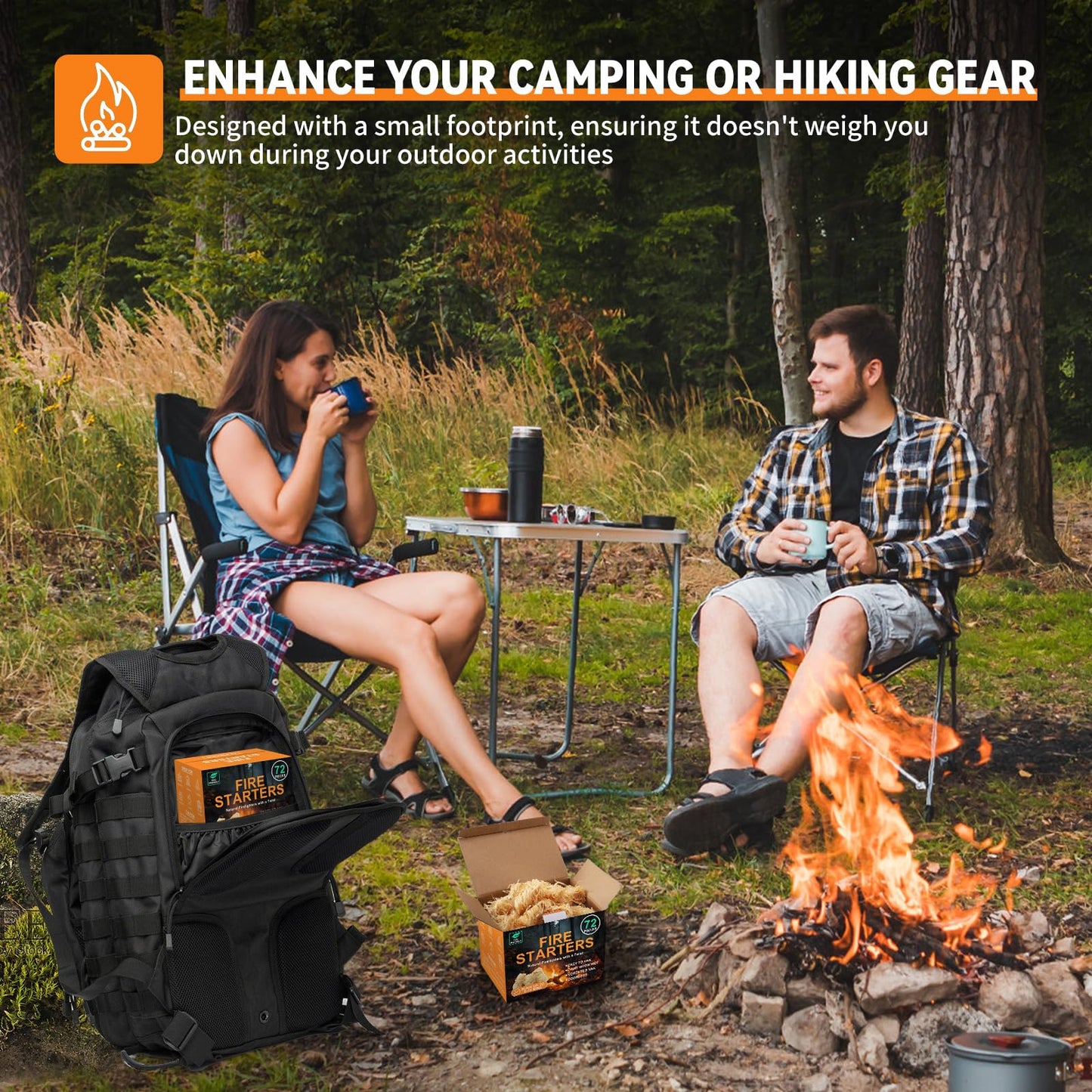 Realcook Natural Fire Starter for Campfires: All Weather Firestarters