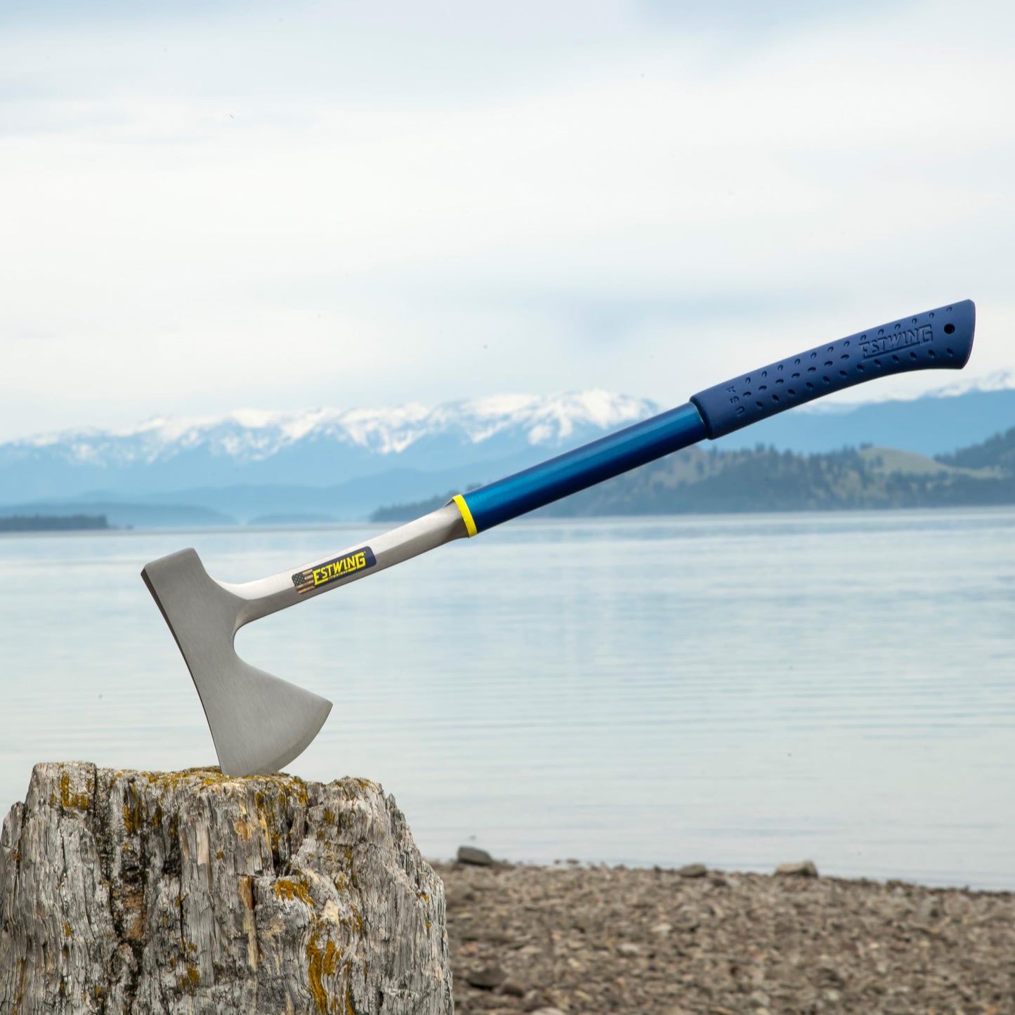 ESTWING Camper's Axe - 26" Wood Splitting Tool with All Steel Construction & Shock Reduction Grip