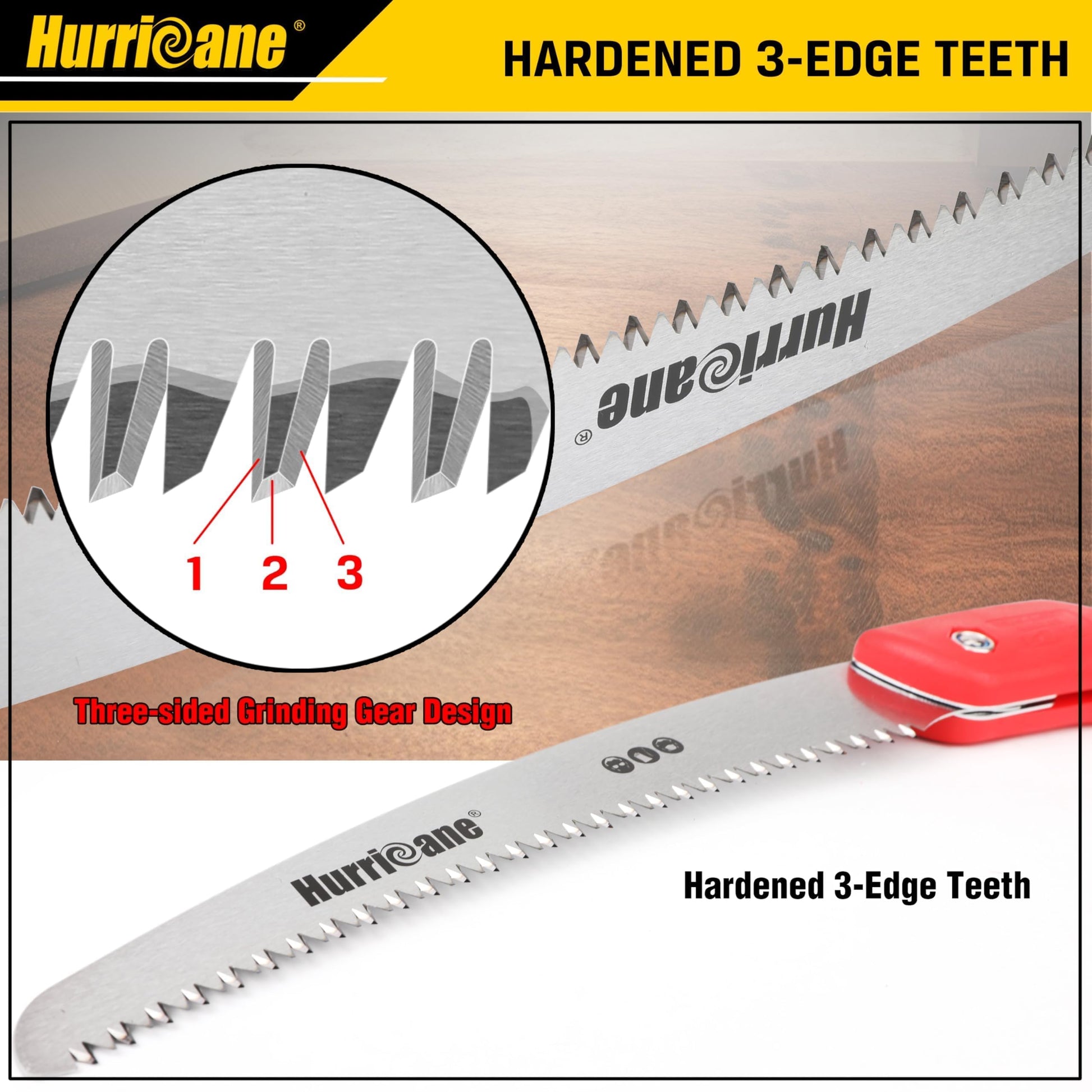 HURRICANE 10" Folding Hand Saw, SK5 Steel Blade with Triple-Cut Razor Teeth – Portable Foldable