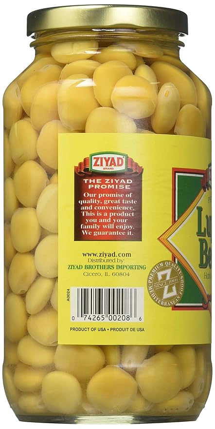 Ziyad Brand Premium Lupini Beans Snack, High Plant Protein, Keto, Mediterranean Diet, Non Perishable, Vegan, Vegetarian, 16 oz
