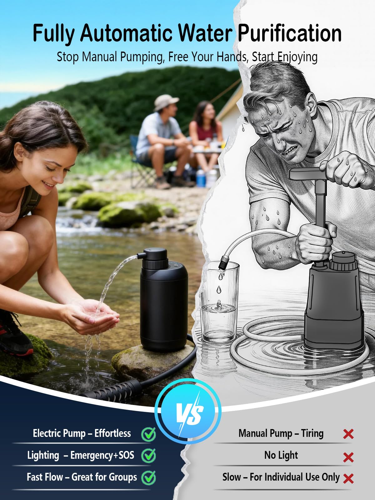 BKLES Electric Water Purifier Camping, Survival & Emergency Preparedness