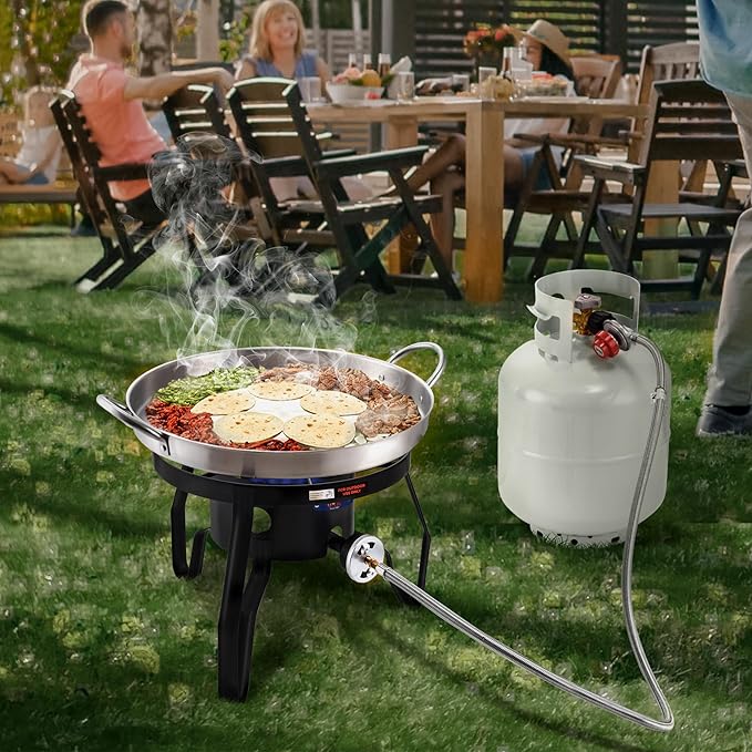 ARC 55,000BTU Propane Burner Camping Stove,Outdoor Gas Stove Burner Cooker for Cooking for Turkey Fry,Homebrewing,Crawfish Boil,and More!