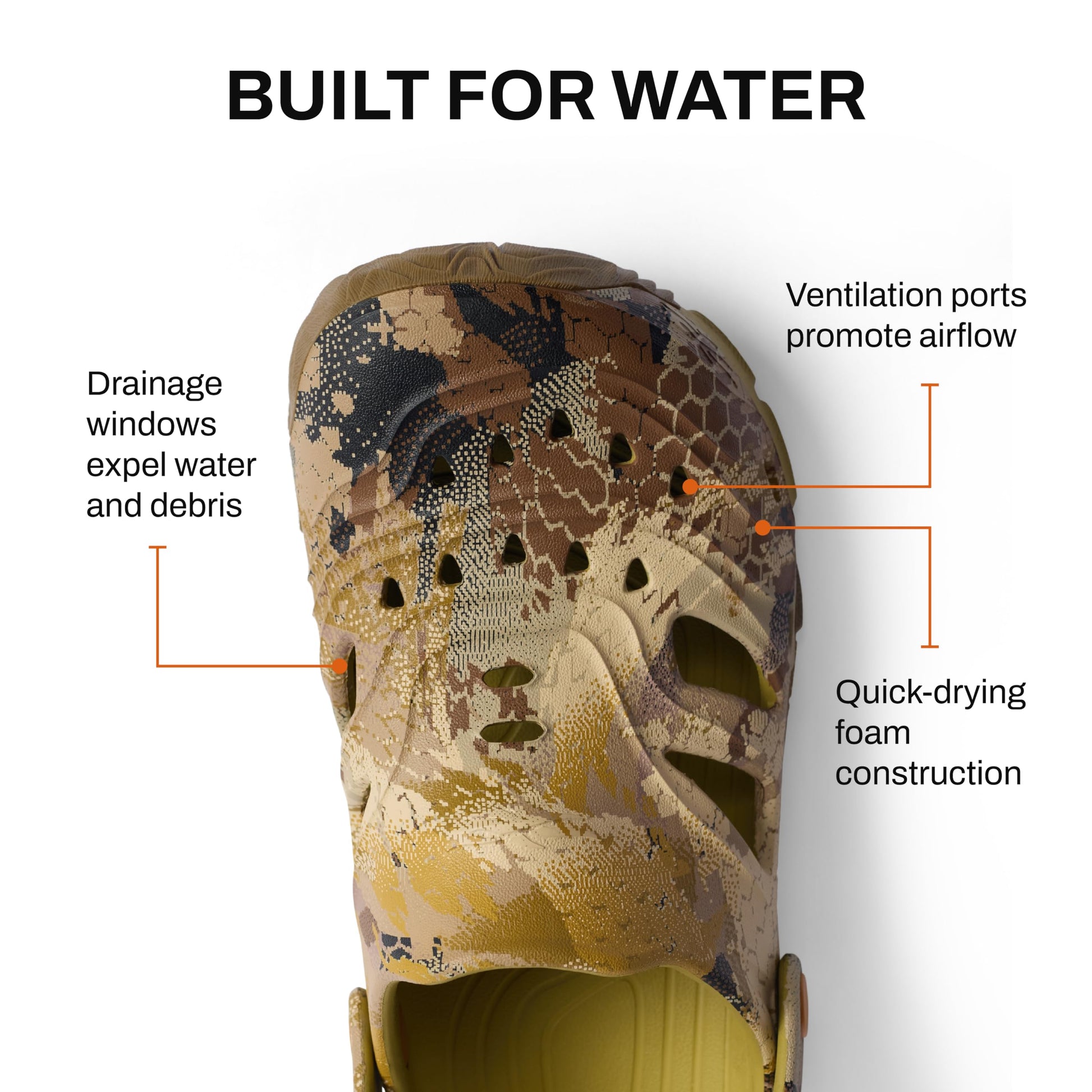 SITKA Ranger Camp Shoe – Lightweight Full-Foam Camo Water Shoe for Men, Optifade Waterfowl Marsh, 13