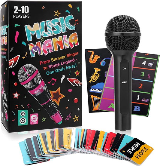 Mity rain Music Party Games - Fast-Paced Music Trivia Card Games for 2-10 Players | Fun Family Games & Adult Card Games with Lyrics ChallengePerfect for Game Night & Music Lovers!