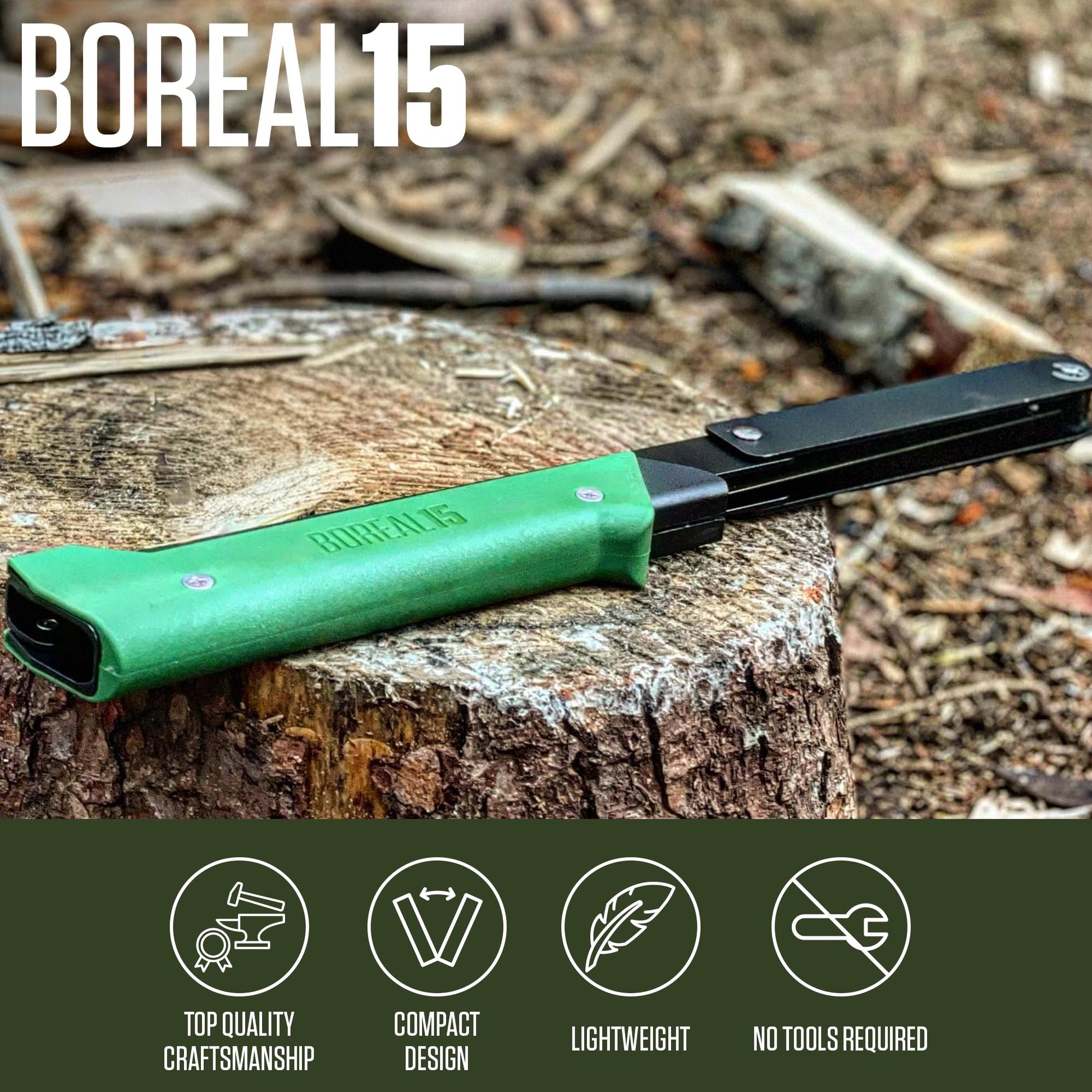 AGAWA - BOREAL15-15 Inch Folding Saw with All-Purpose Saw Blade - Camping Gear For Hiking, Fishing