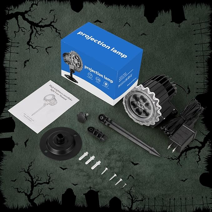 Halloween Projector Lights Outdoor - LED Rotating Skull & Ghost Projection Light, Waterproof Halloween Light Projector, Indoor/Outdoor Decor for Home, Yard, Party, Window & Wall