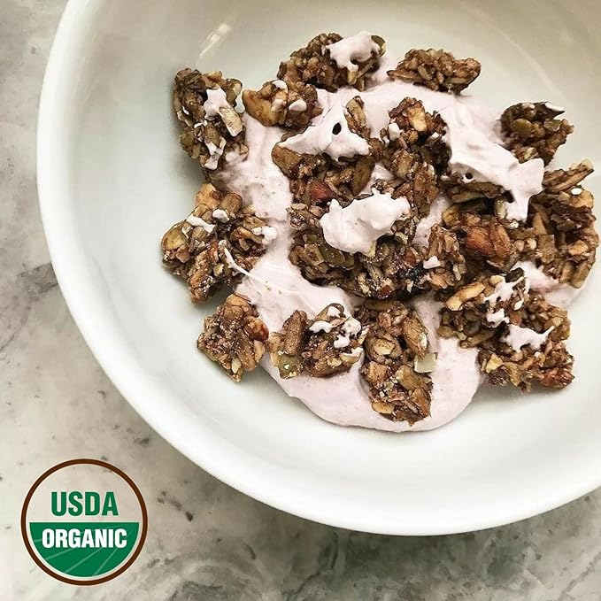 Lark Ellen Farm Cacao Cherry Grain-Free Granola Clusters, Organic Vegan Nut and Seed Mix, Gluten-Free Crunchy Bites for Snack, Breakfast, or Yogurt, 8 oz, 3 Pack