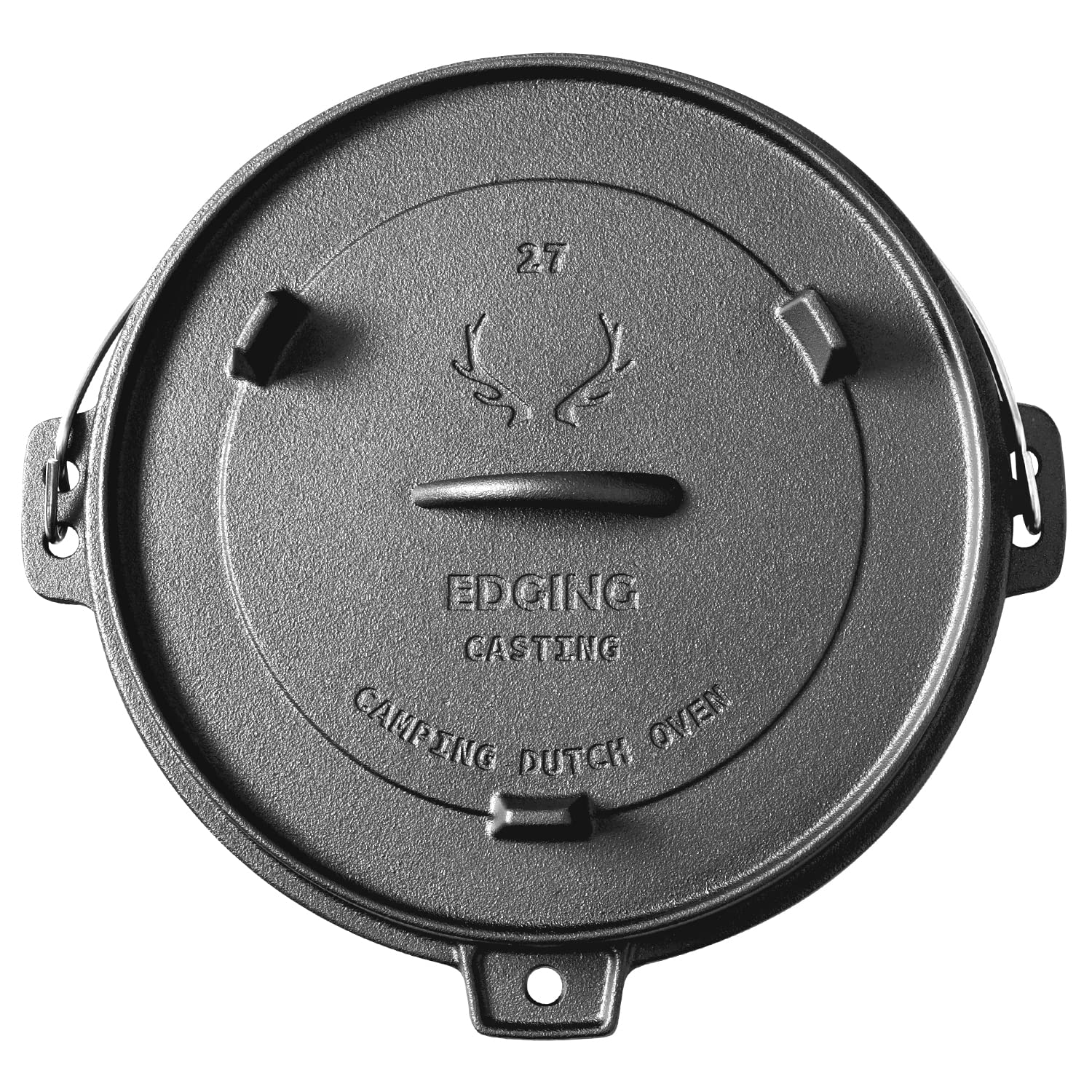 EDGING CASTING Pre-Seasoned Cast Iron Dutch Oven With Skillet Lid, Outdoor Camping Deep Pot for