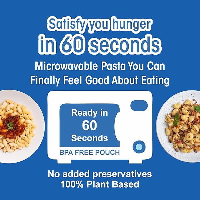 Pasta Zing Elbow Pasta – Fully Cooked, Microwave-Ready in 60 Seconds, Made with 100% Italian Durum Wheat, Non-GMO, Halal & Kosher Certified – 7.05 oz (Pack of 7)
