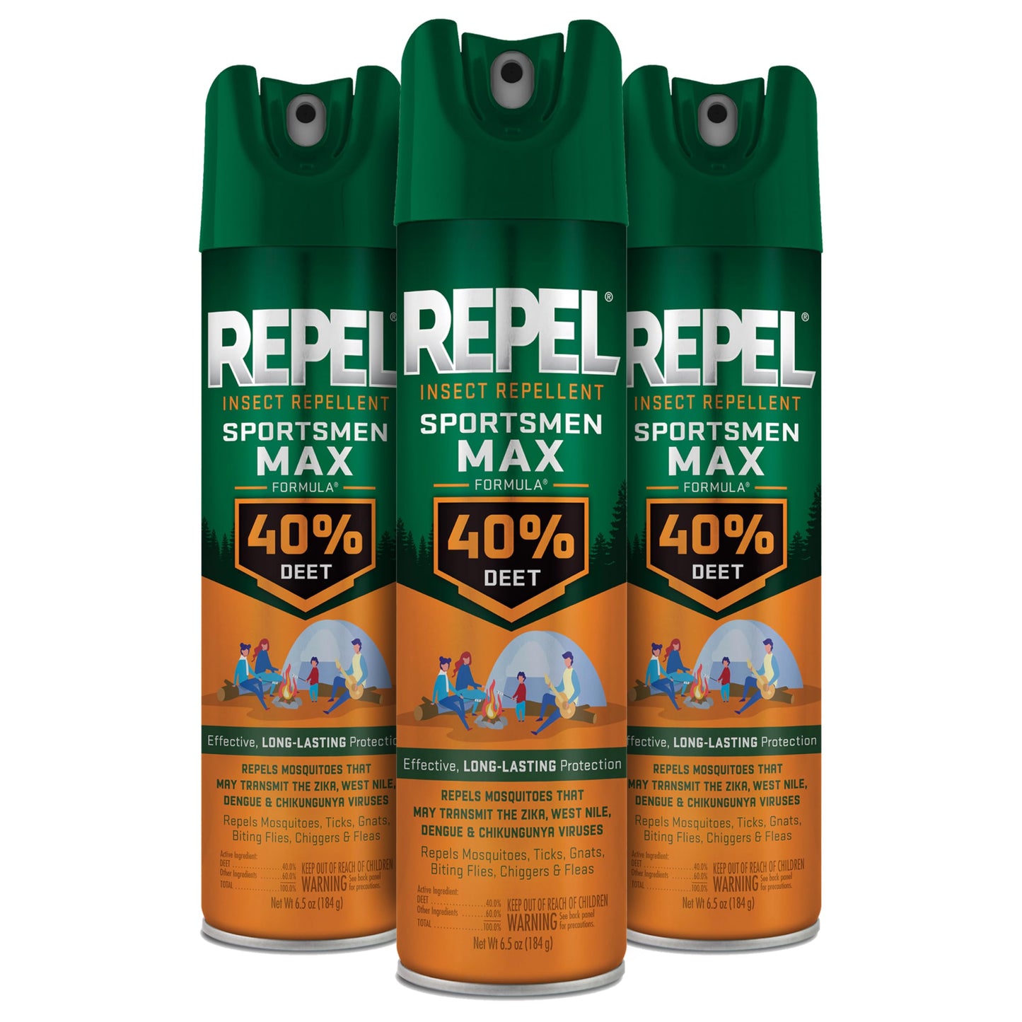 Repel Sportsmen Max Mosquito & Insect Repellent 6.5 Oz, 40% DEET, 3 Pack