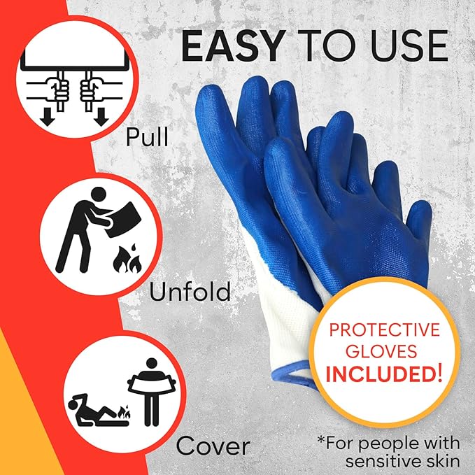 KP Emergency Fire Blanket - 1 Pack 40??x 40????Fire Suppression Blanket for Kitchen, Home & Emergency Use