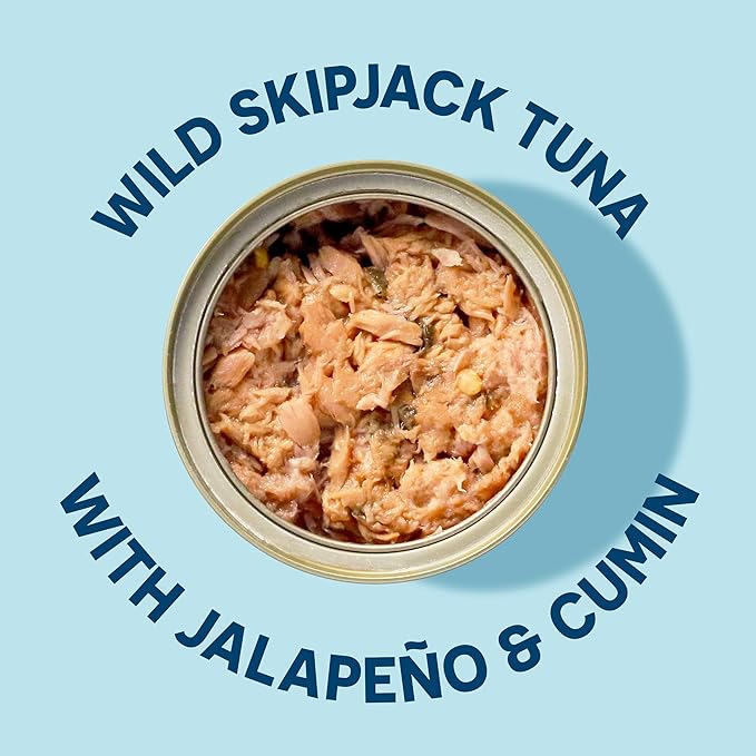 Wild Planet Wild Skipjack Tuna with Jalepeno & Cumin Tinned Fish, Canned Tuna, Sustainably Wild-Caught, 3 oz pack of 12