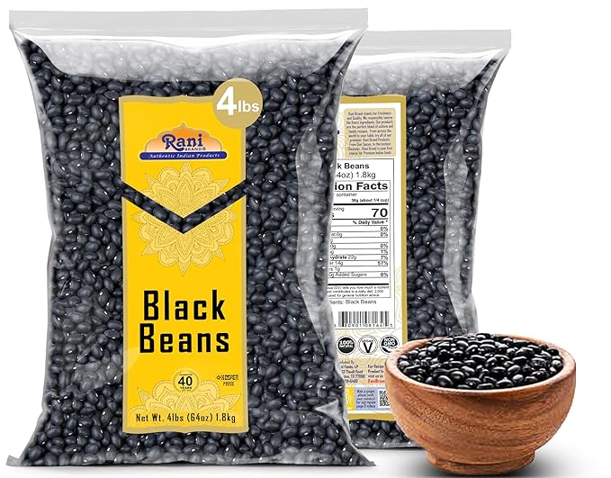 Rani Black Beans (Thull Rajma) 64oz (4lbs) 1.81kg Bulk ~ All Natural | Vegan | Gluten Friendly | NON-GMO | Kosher | Product of USA