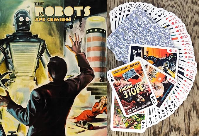 SCI FI Playing Cards (Poker Deck 54 Cards All Different) Vintage Sci Fi Trash Movie Poster Aliens Robots Space