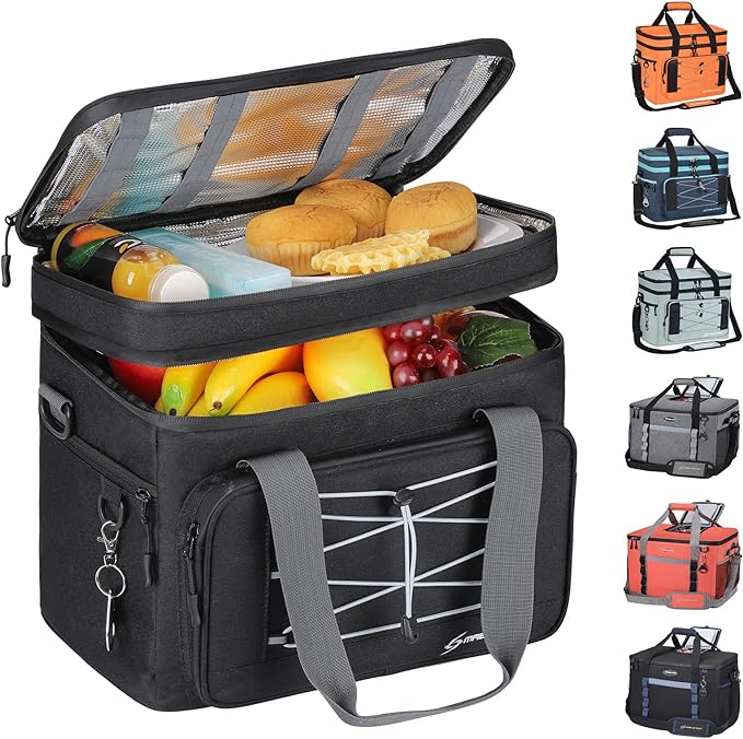 Maelstrom Soft Sided Cooler Bag, 30/40 Can Collapsible Insulated Ice Chest, Large Leakproof Camping & Travel Cooler for Kayaking & Beach