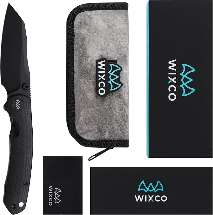 Folding Pocket Knife, 3.35" 14C28N Blade G10 Handle EDC Knife with Liner Lock, Small Pocket Knife with Clip for Men, Sharp Camping Hiking Hunting Survival Knives (Black)