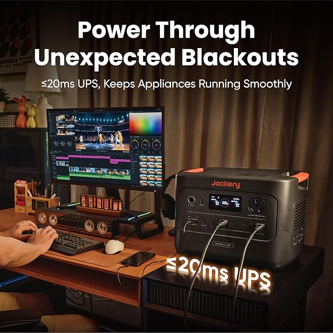 Jackery HomePower 3000 Portable Power Station with Hand Truck, 3600W (Surge 7200W) Output, 3072Wh LFP Battery Solar Generator, Essential Backup for Home Use, Power Outage, RV, Emergencies