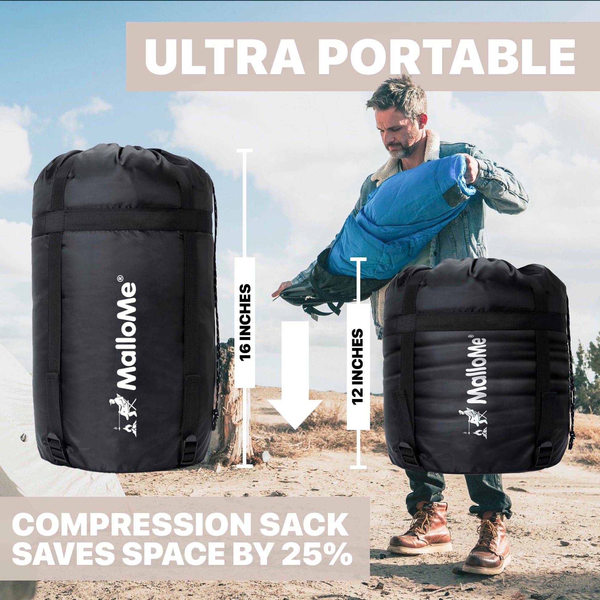 MalloMe Sleeping Bags for Adults Cold Weather & Warm - Backpacking Camping Sleeping Bag for Kids