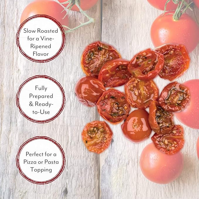 Roland Foods Oven Roasted Tomatoes, Marinated with Garlic and Oregano, Specialty Imported Food, - Bag cherry 32 Ounce