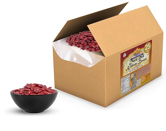 Rani Red Kidney Beans, Dark 400oz (25lbs) 11.36kg Bulk Box ~ All Natural | Vegan | Gluten Friendly | NON-GMO | Kosher | Raj Mah